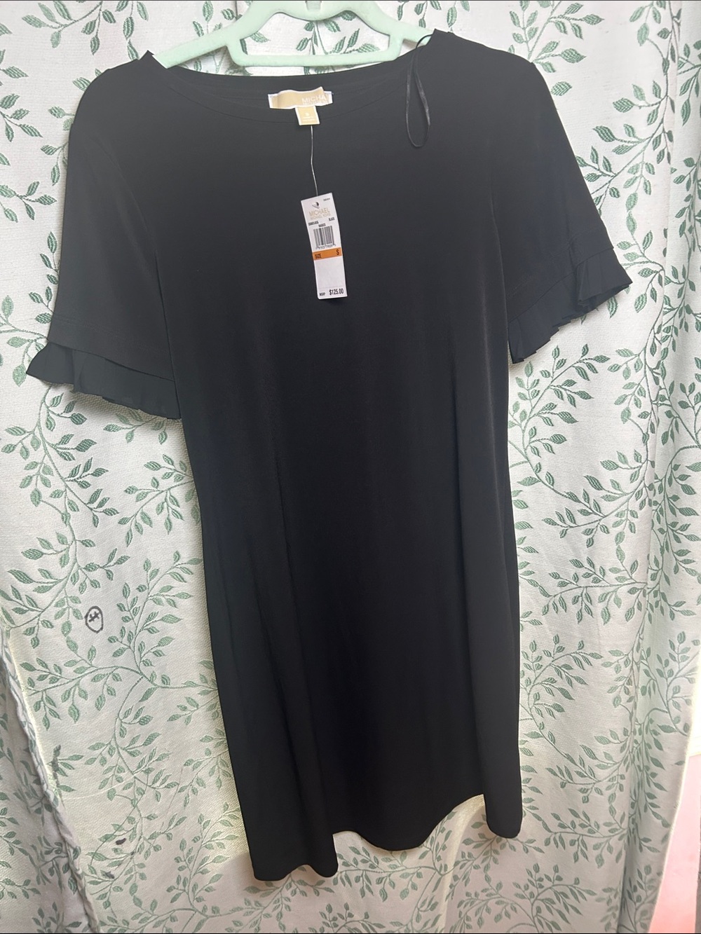 MICHAEL Michael Kors Black Short-Sleeve Ruffle-Hem Tee
